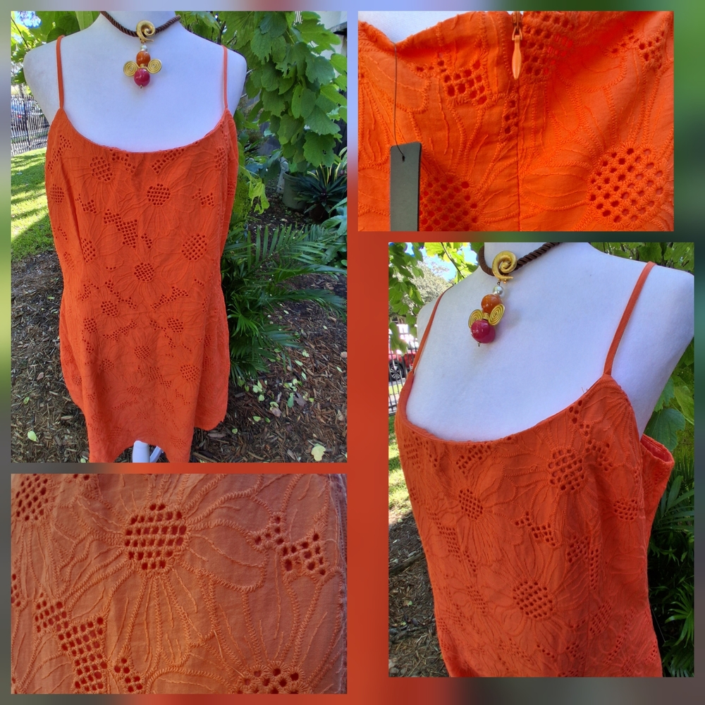 🔥NWT Lulus SUNNY GLOW EMBROIDERED Dress XL & FREE GIFT - Picture 5 of 16